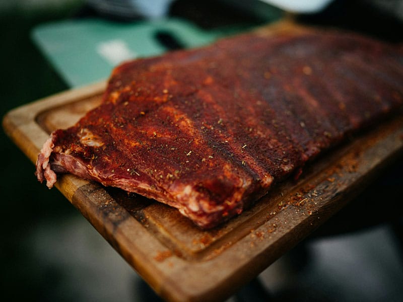 Closeup of bbq ribs